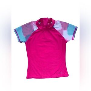 Eddie Bauer Size 7/8 Pink Short Sleeve Rash Guard